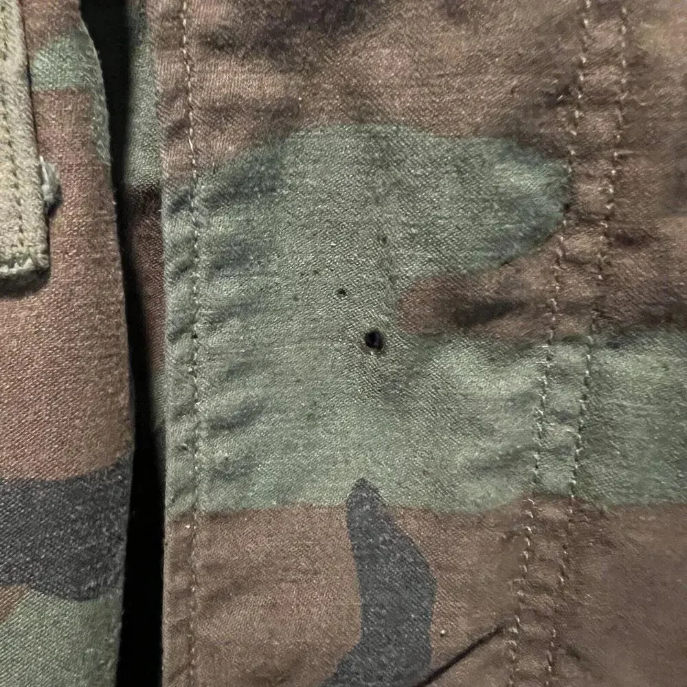 Vintage 80’s Army Military Camouflage Heavyweight Rain Coat Size Medium‎